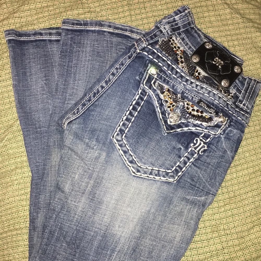 Miss Me Bootcut SZ 28 Leopard Print Pocket Jeans